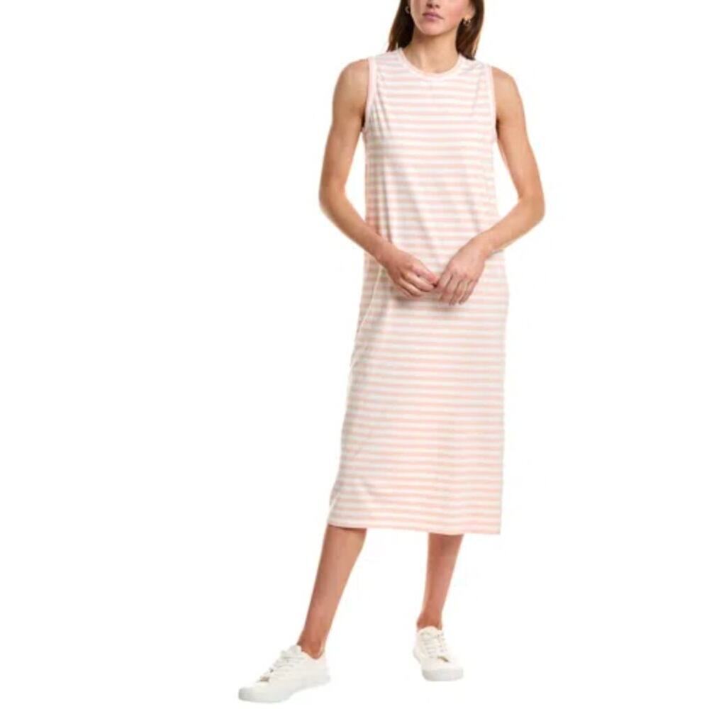 NWT Kule Pink/White Striped Midi Sheath Dress Nautical Hamptons Coastal sz M